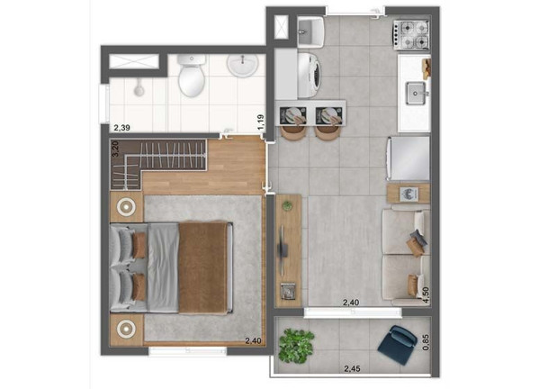 Imagem Apartamento com 1 Quarto à Venda, 33 m² em Brás - São Paulo
