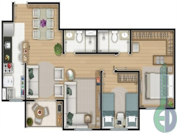 Imagem Imóvel com 2 Quartos à Venda, 71 m² em Centro - São Bernardo Do Campo Imagem Imóvel com 2 Quartos à Venda, 71 m² em Centro - São Bernardo Do Campo