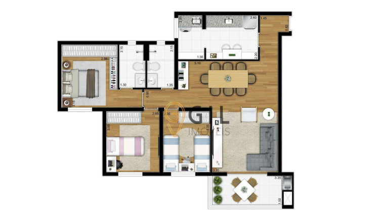 Imagem Apartamento com 2 Quartos à Venda, 52 m² em Pagador De Andrade - Jacareí