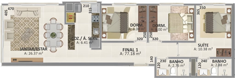 Imagem Apartamento com 3 Quartos à Venda, 71 m² em Capão Da Canoa - Capão Da Canoa