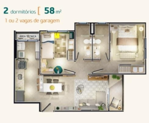 Imagem Apartamento com 2 Quartos à Venda, 58 m² em Rio Madeira - Porto Velho