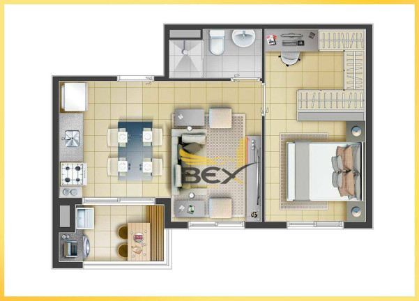 Imagem Apartamento com 1 Quarto à Venda, 42 m² em Jardim Tupanci - Barueri