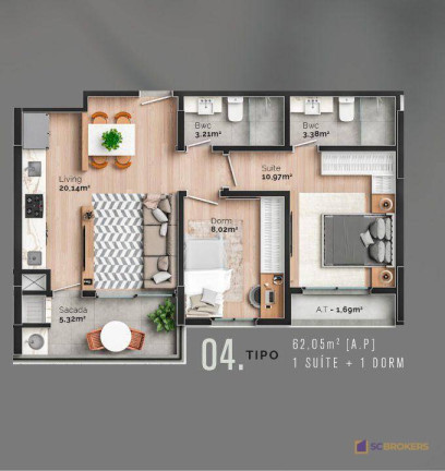 Imagem Apartamento com 2 Quartos à Venda, 62 m² em São Judas - Itajaí