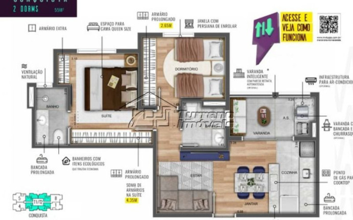 Imagem Apartamento com 2 Quartos à Venda, 55 m² em Vila Industrial - São José Dos Campos