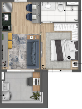 Imagem Apartamento com 1 Quarto à Venda, 45 m² em Mirandópolis - São Paulo