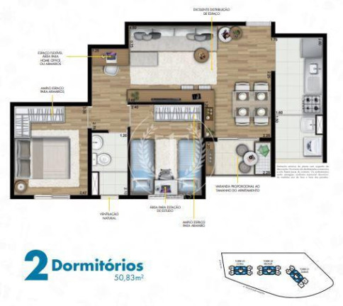 Imagem Apartamento com 2 Quartos à Venda, 45 m² em Vila Carrão - São Paulo