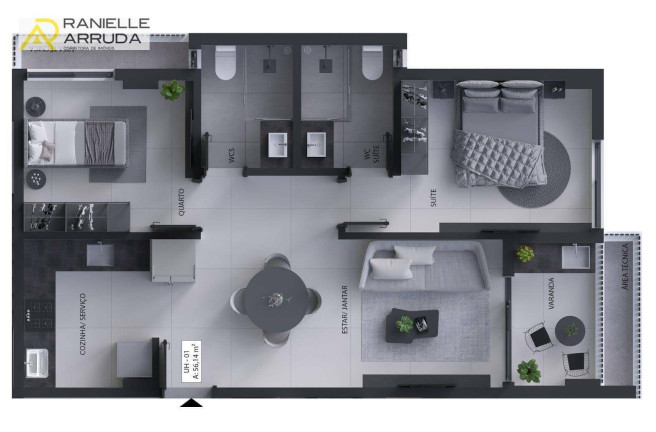Imagem Apartamento com 2 Quartos à Venda, 57 m² em Aeroclube - João Pessoa