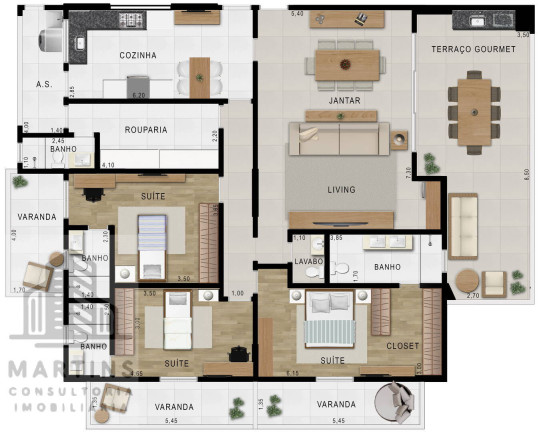 Imagem Apartamento com 3 Quartos à Venda, 128 m² em Embaré - Santos