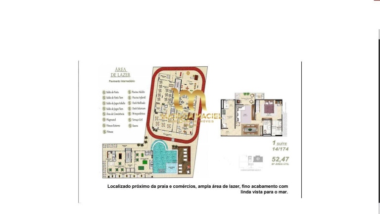 Apartamento com 1 Quarto à Venda, 52 m² em Aviação - Praia Grande