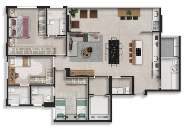 Imagem Apartamento com 3 Quartos à Venda, 164 m² em Park Lozandes - Goiânia