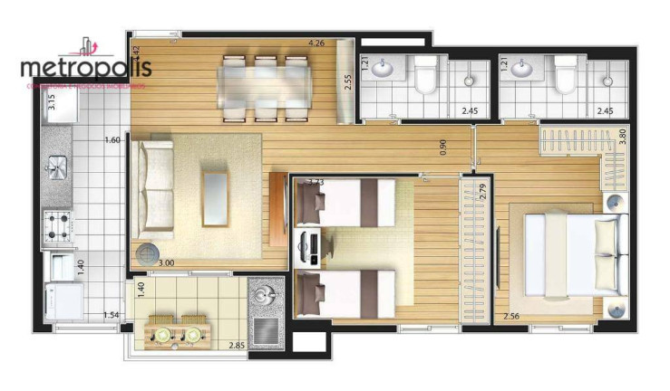 Imagem Apartamento com 2 Quartos à Venda, 64 m² em Fundação - São Caetano Do Sul
