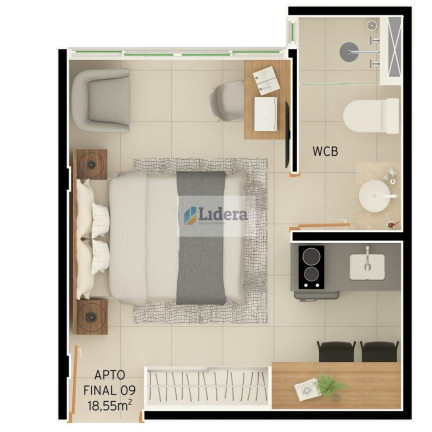 Imagem Flat com 1 Quarto à Venda, 24 m² em Ponta De Campina - Cabedelo