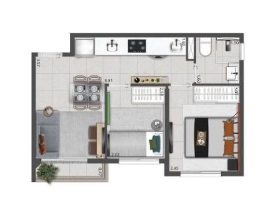 Imagem Apartamento com 2 Quartos à Venda, 36 m² em Cidade Patriarca - São Paulo