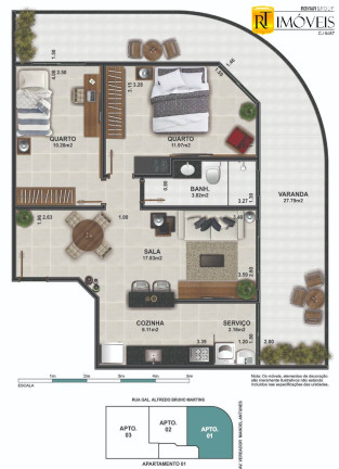 Imagem Apartamento com 1 Quarto à Venda, 55 m² em Braga - Cabo Frio Imagem Apartamento com 1 Quarto à Venda, 55 m² em Braga - Cabo Frio