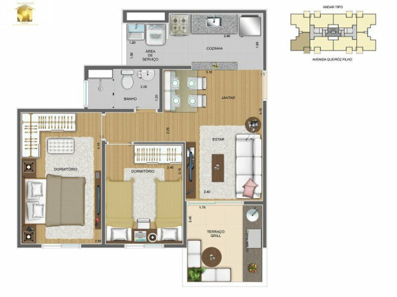 Imagem Apartamento com 2 Quartos à Venda, 52 m² em Vila Humaitá - Santo André Imagem Apartamento com 2 Quartos à Venda, 52 m² em Vila Humaitá - Santo André