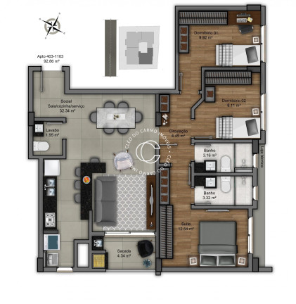 Imagem Apartamento com 3 Quartos à Venda, 92 m² em Nossa Senhora De Lourdes - Santa Maria Imagem Apartamento com 3 Quartos à Venda, 92 m² em Nossa Senhora De Lourdes - Santa Maria