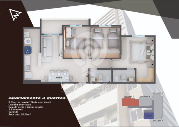 Imagem Apartamento com 2 Quartos à Venda, 50 m² em Damas - Fortaleza