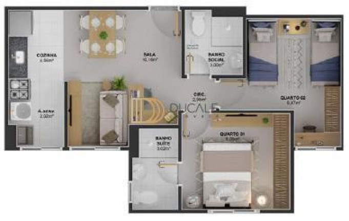 Imagem Apartamento com 2 Quartos à Venda, 51 m² em Maringá - Serra