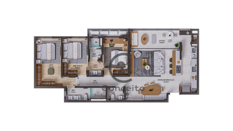 Imagem Apartamento com 3 Quartos à Venda, 115 m² em Praia Comprida - São José