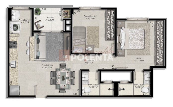Imagem Apartamento com 2 Quartos à Venda, 65 m² em São Luiz - Criciúma Imagem Apartamento com 2 Quartos à Venda, 65 m² em São Luiz - Criciúma