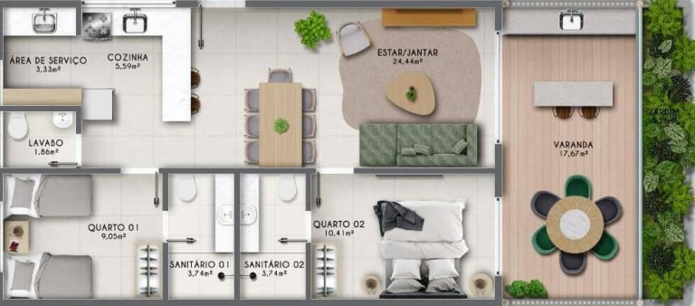 Imagem Apartamento com 3 Quartos à Venda,  em Imbassaí - Mata De São João