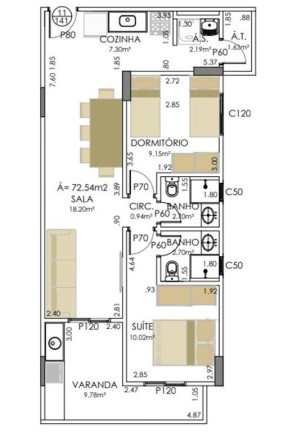 Imagem Apartamento com 2 Quartos à Venda, 73 m² em Aviação - Praia Grande