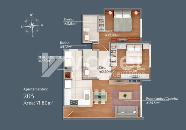 Imagem Apartamento com 1 Quarto à Venda, 53 m² em Centro  - Gramado