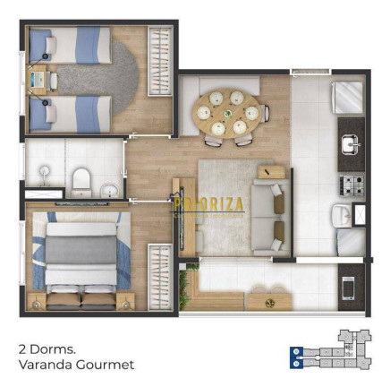 Apartamento com 2 Quartos à Venda, 45 m² em Mirage São Paulo - Sorocaba