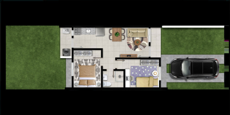 Imagem Casa de Condomínio com 3 Quartos à Venda, 63 m² em Restinga - Porto Alegre
