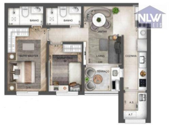 Apartamento com 2 Quartos à Venda, 65 m² em Vila Andrade - São Paulo