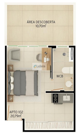 Imagem Flat com 1 Quarto à Venda, 24 m² em Ponta De Campina - Cabedelo