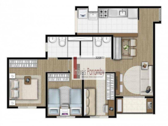 Imagem Apartamento com 2 Quartos à Venda, 48 m² em Parque João Ramalho - Santo André