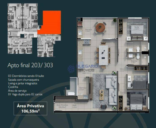 Imagem Apartamento com 3 Quartos à Venda, 101 m² em Armação - Penha Imagem Apartamento com 3 Quartos à Venda, 101 m² em Armação - Penha