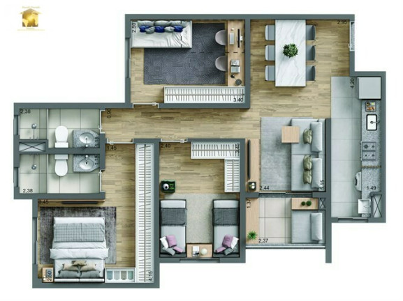 Imagem Apartamento com 3 Quartos à Venda, 69 m² em Rudge Ramos - São Bernardo Do Campo