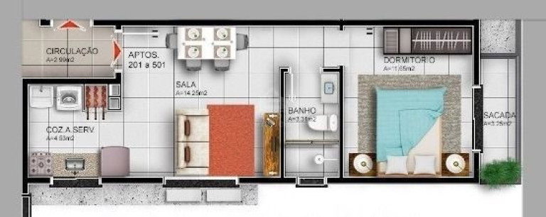 Imagem Apartamento com 1 Quarto à Venda, 36 m² em Camobi - Santa Maria Imagem Apartamento com 1 Quarto à Venda, 36 m² em Camobi - Santa Maria