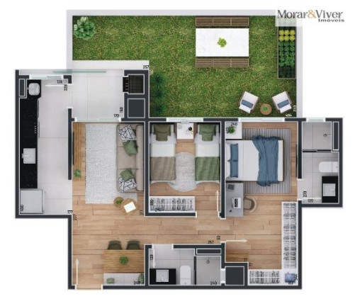 Imagem Apartamento com 2 Quartos à Venda, 55 m² em Aristocrata - São José Dos Pinhais