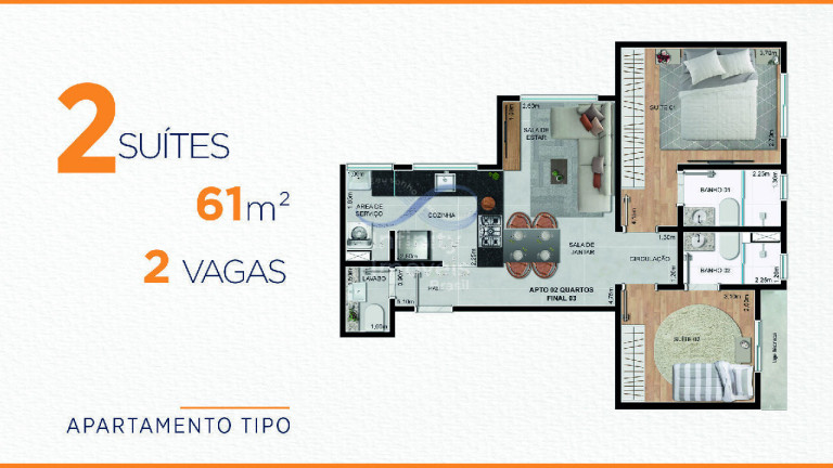 Imagem Apartamento com 2 Quartos à Venda, 61 m² em Grajaú - Belo Horizonte