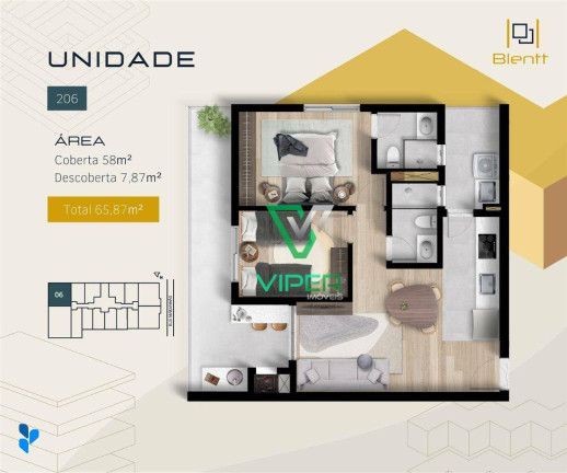 Imagem Apartamento com 2 Quartos à Venda, 58 m² em Portão - Curitiba