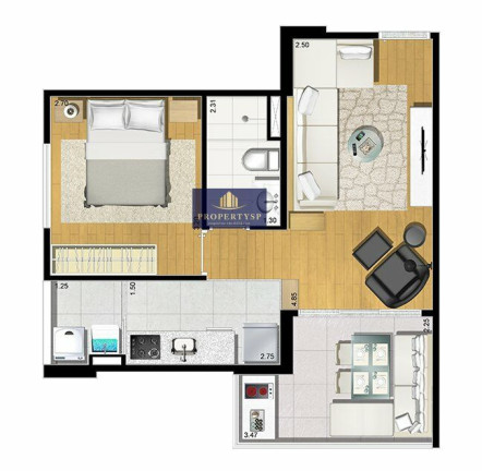 Imagem Apartamento com 1 Quarto à Venda, 43 m² em Cerqueira César - São Paulo