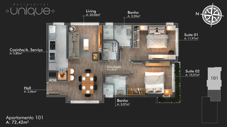 Imagem Apartamento com 2 Quartos à Venda, 74 m² em Floresta - Gramado