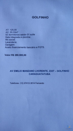 Imagem Casa com 2 Quartos à Venda, 55 m² em Balneário Dos Golfinhos - Caraguatatuba Imagem Casa com 2 Quartos à Venda, 55 m² em Balneário Dos Golfinhos - Caraguatatuba