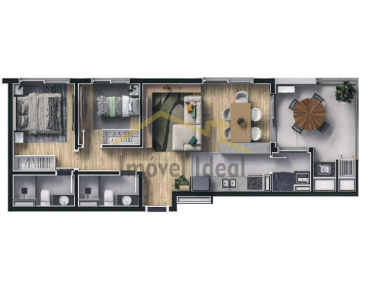 Imagem Apartamento com 2 Quartos à Venda, 66 m² em Portão - Curitiba Imagem Apartamento com 2 Quartos à Venda, 66 m² em Portão - Curitiba