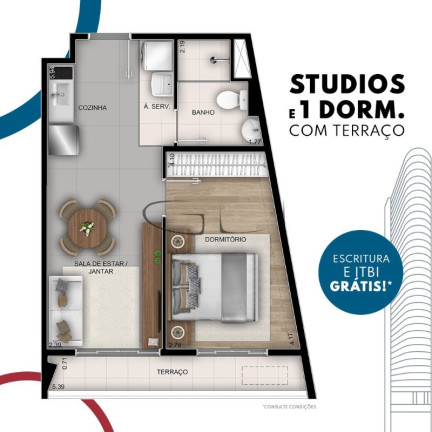 Imagem Imóvel com 1 Quarto à Venda, 37 m² em República - São Paulo Imagem Imóvel com 1 Quarto à Venda, 37 m² em República - São Paulo