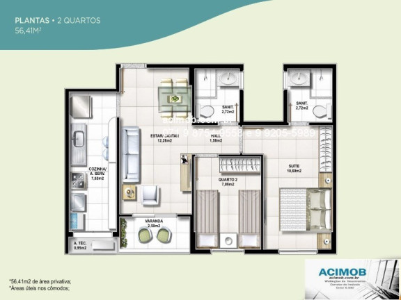 Imagem Imóvel com 2 Quartos à Venda, 56 m² em Itapuã - Salvador