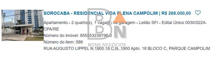 Apartamento com 2 Quartos à Venda, 47 m² em Parque Campolim - Sorocaba