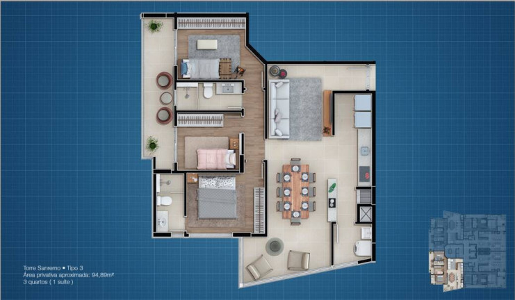 Imagem Apartamento com 3 Quartos à Venda, 94 m² em Piçarras - Balneário Piçarras