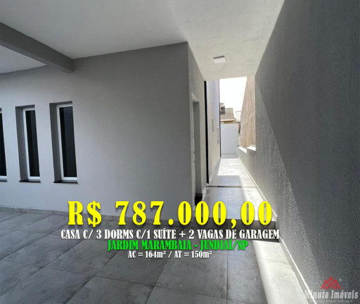 Casa com 3 Quartos à Venda, 164 m² em Jardim Marambaia - Jundiaí