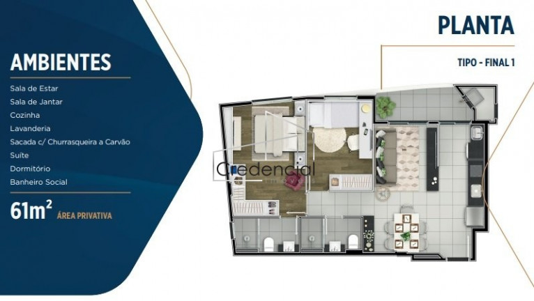 Imagem Apartamento com 2 Quartos à Venda, 61 m² em Alto Da Gloria - Curitiba Imagem Apartamento com 2 Quartos à Venda, 61 m² em Alto Da Gloria - Curitiba