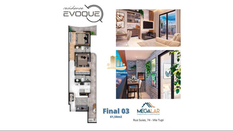 Imagem Apartamento com 2 Quartos à Venda, 61 m² em Tupi - Praia Grande