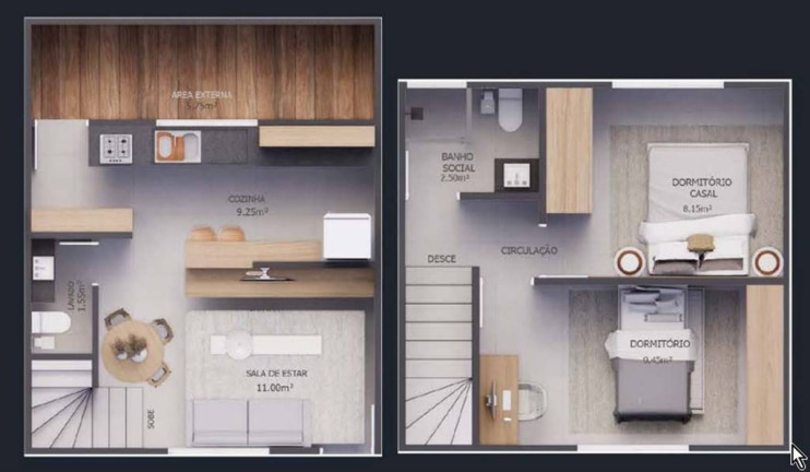 Imagem Casa de Condomínio com 2 Quartos à Venda, 54 m² em Caiçara - Praia Grande